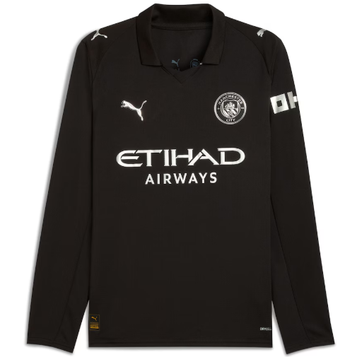 2025-26 Manchester City Away Long Sleeve Soccer Jersey Shirt